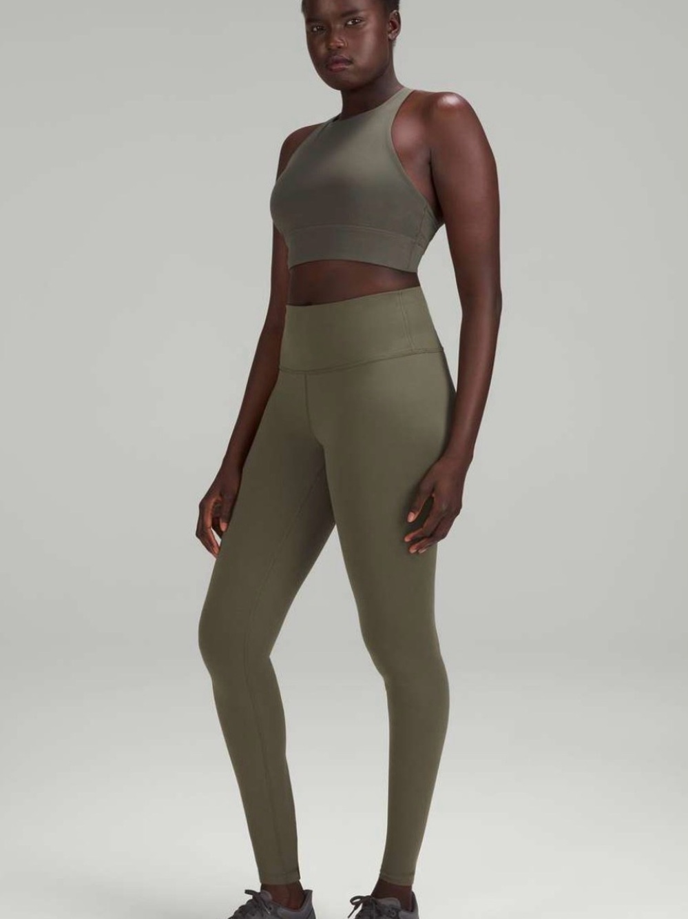 lululemon athletica Wunder Train HR Tight 25" ARMY GREEN SIZE 4